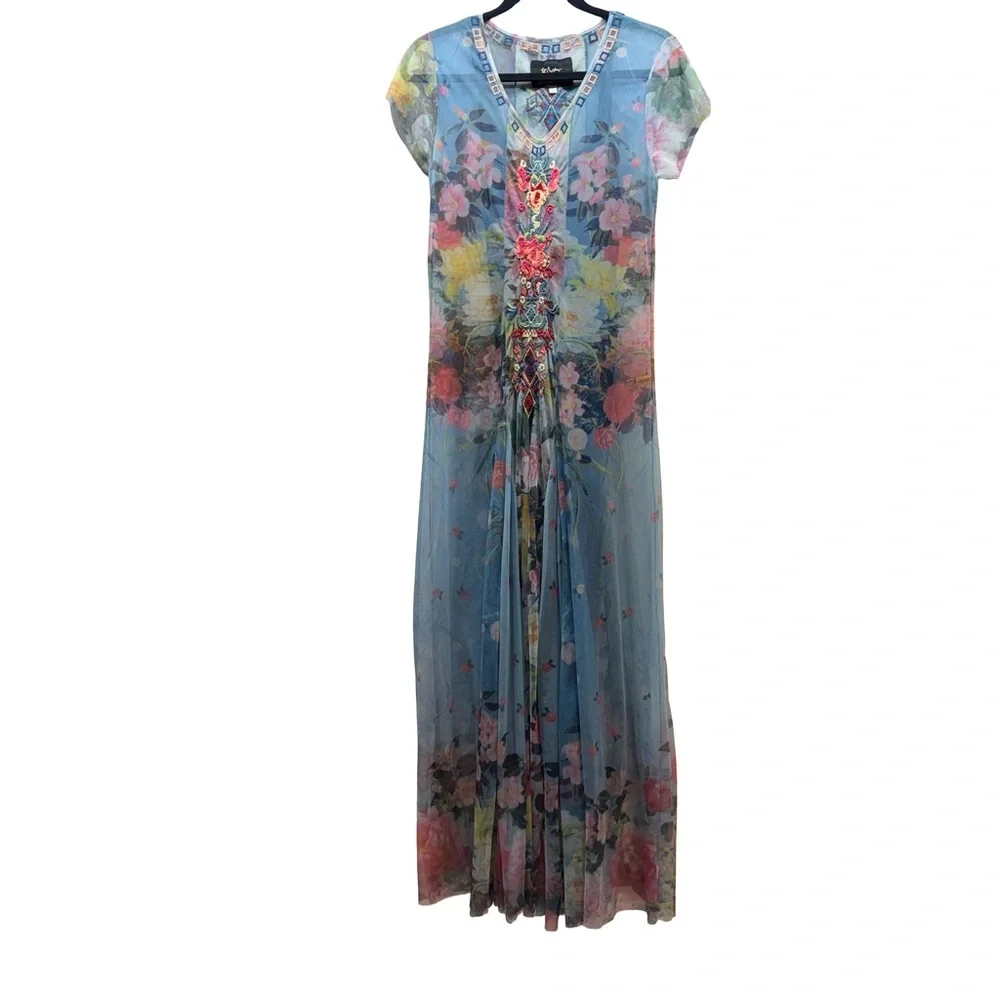 Johnny Was Multicolor Floral Maxi Dress - Picture 2 of 11